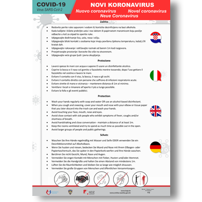 Plakat COVID-19 na 4 jezika A4